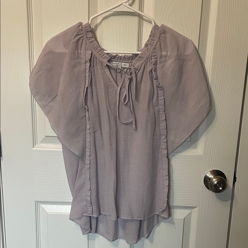 Current Air Lavender Ruffle Blouse